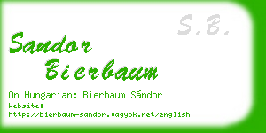 sandor bierbaum business card